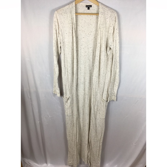 Express Sweaters Sweater Open Long Floor Length Ivory Drape